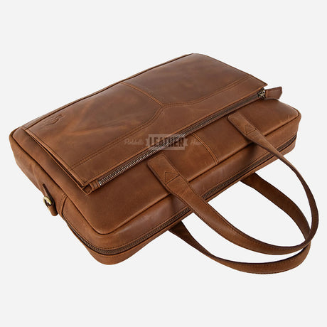 Vintage Leather Briefcase Laptop Bag