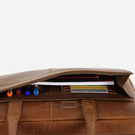 Vintage Leather Briefcase Laptop Bag