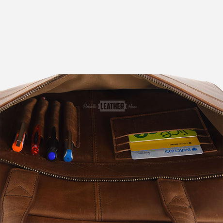Vintage Leather Briefcase Laptop Bag