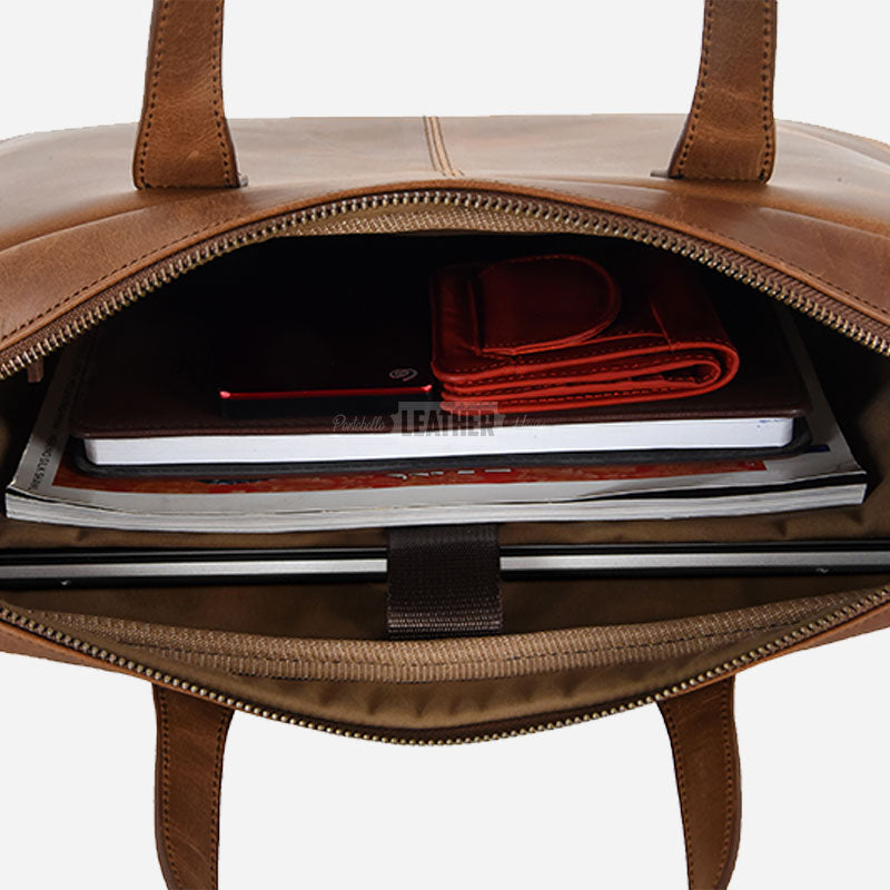 Vintage Leather Briefcase Laptop Bag