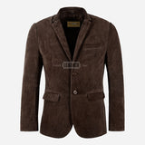 MALRIN Men's Brown Suede Blazer