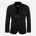 MALRIN Men's Black Suede Blazer