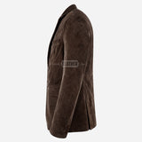 MALRIN Men's Brown Suede Blazer