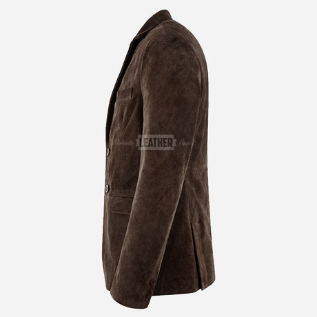 MALRIN Men's Brown Suede Blazer
