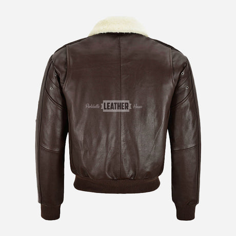 OZZY G1 Cow Leather Bomber Jacket with Fur Collar