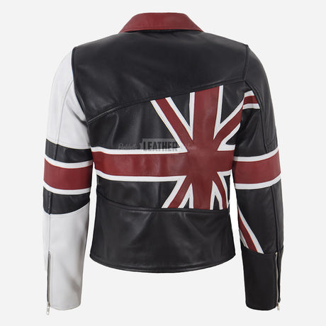 UNION JACK Women's Union Flag Leather Jacket