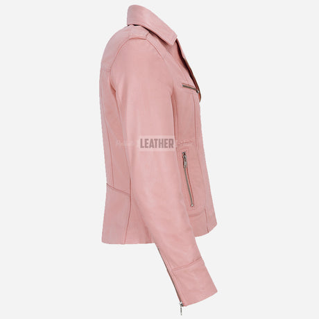 OXVA Centre Zip Leather Biker Jacket