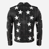 EVIRIX Leather Jacket with Star Accents