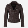 ZAYNARA Women's Centre Zip Leather Biker Jacket