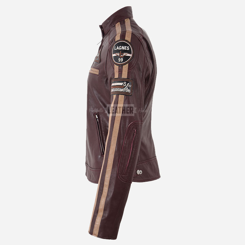 SIZMA Women's Leather Biker Jacket