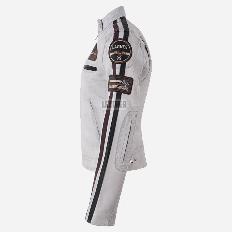 SIZMA Women's Leather Biker Jacket