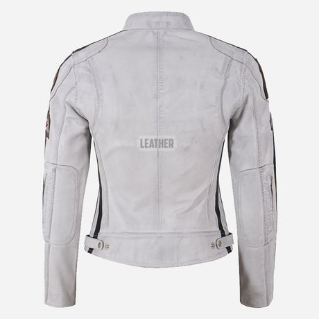 SIZMA Women's Leather Biker Jacket