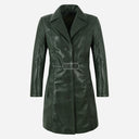 VIONNA 3/4 Length Button Down Leather Coat