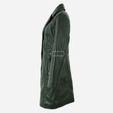 VIONNA 3/4 Length Button Down Leather Coat