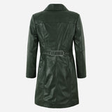 VIONNA 3/4 Length Button Down Leather Coat