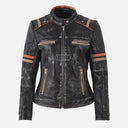 BLAISE Women's Leather Racer Jacket