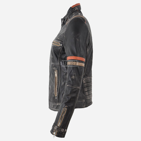 BLAISE Women's Leather Racer Jacket