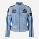 SIZMA Women's Leather Biker Jacket