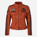 SIZMA Women's Leather Biker Jacket
