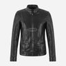 VARENA Women's Leather Racer Jacket Black