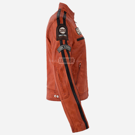 SIZMA Women's Leather Biker Jacket