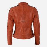 SIZMA Women's Leather Biker Jacket