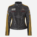 SIZMA Women's Rugged Biker Jacket Black