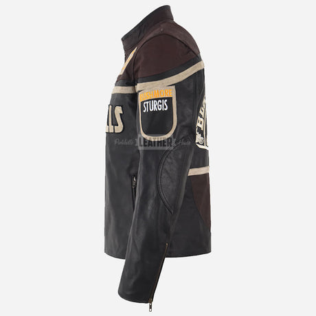 BLACK HILLS Men's Leather Biker Jacket