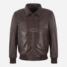 ROLF Brown Leather Bomber Jacket for Men