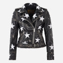 NOVA Vintage Leather Jacket with Star Accents