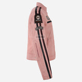 SIZMA Women's Leather Biker Jacket Baby Pink