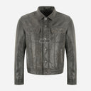 JAXLEY Grey Vintage Denim Leather Jacket