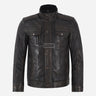 ASHWICK Men's Vintage Black Leather Jacket