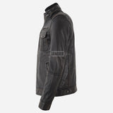 ASHWICK Men's Vintage Black Leather Jacket