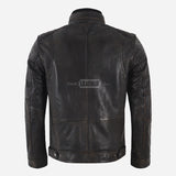 ASHWICK Men's Vintage Black Leather Jacket