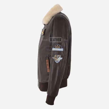 OZZY Men's G1 Bomber Jacket with Fur Collar