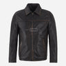 FRANKIE Men's Collared Vintage Leather Jacket