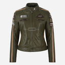 SIZMA Women's Leather Biker Jacket