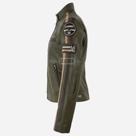 SIZMA Women's Leather Biker Jacket