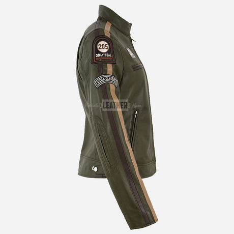 SIZMA Women's Leather Biker Jacket