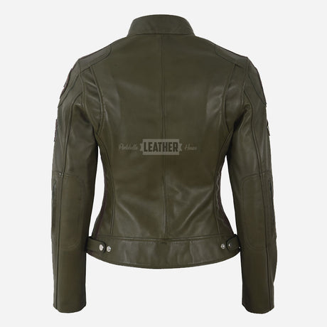 SIZMA Women's Leather Biker Jacket