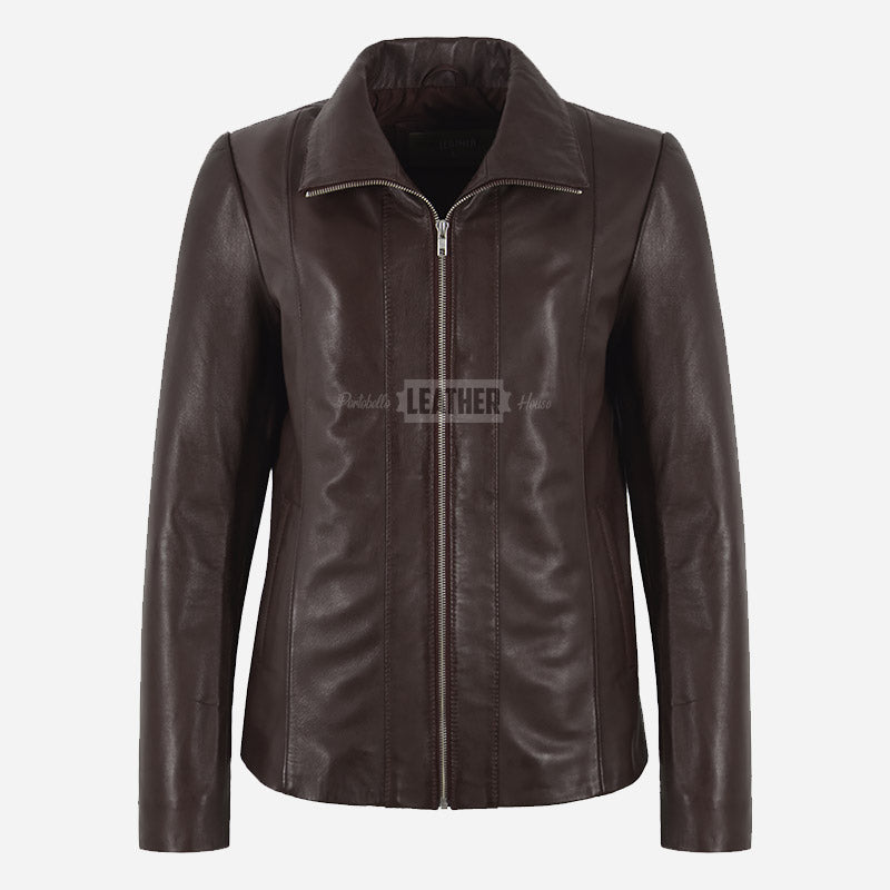 DALRAY Collared Leather Jacket for Women