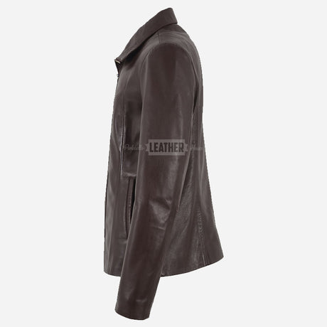 DALRAY Collared Leather Jacket for Women