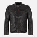 BENNY Men's Leather Racer Jacket Vintage