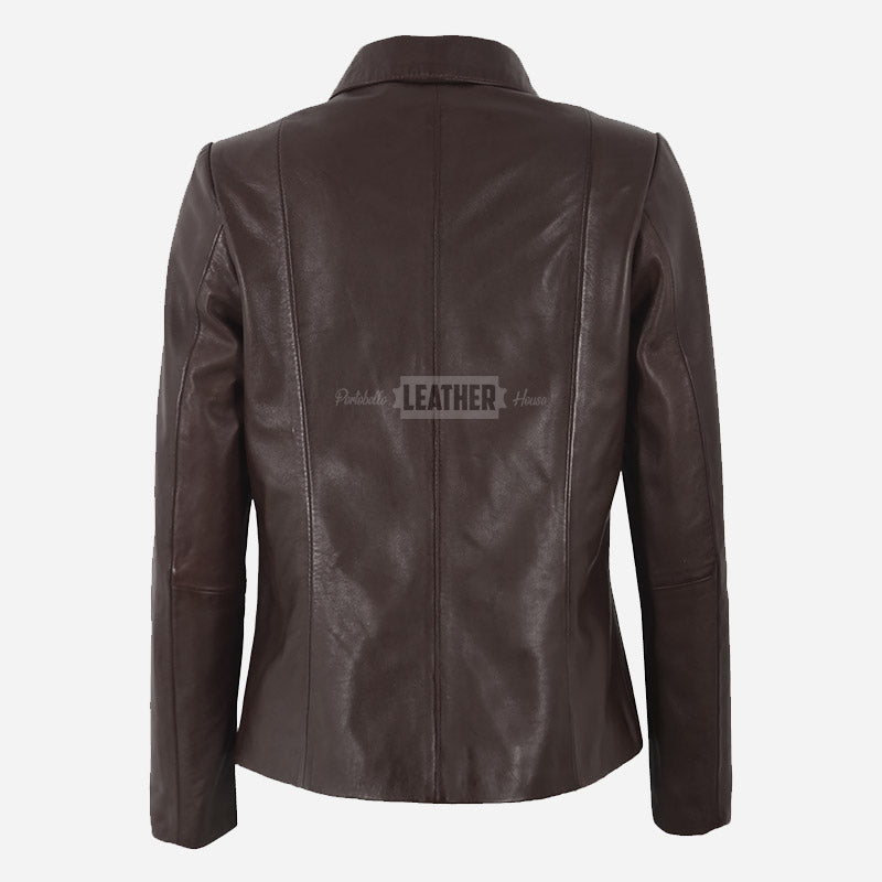 DALRAY Collared Leather Jacket for Women
