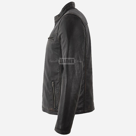 BENNY Men's Leather Racer Jacket Vintage