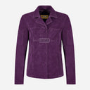SELZA Women's Notch Collar Suede Jacket