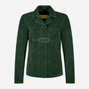 SELZA Women's Notch Collar Suede Jacket