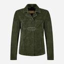 SELZA Women's Notch Collar Suede Jacket