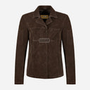 SELZA Women's Notch Collar Suede Jacket